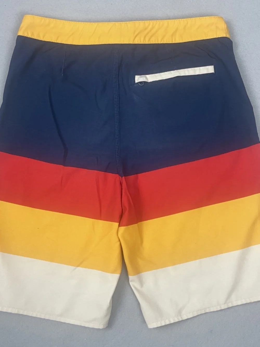 Vans Mens 28 Board Shorts Colorblock Swim Trunks Blue Red Yellow Surf